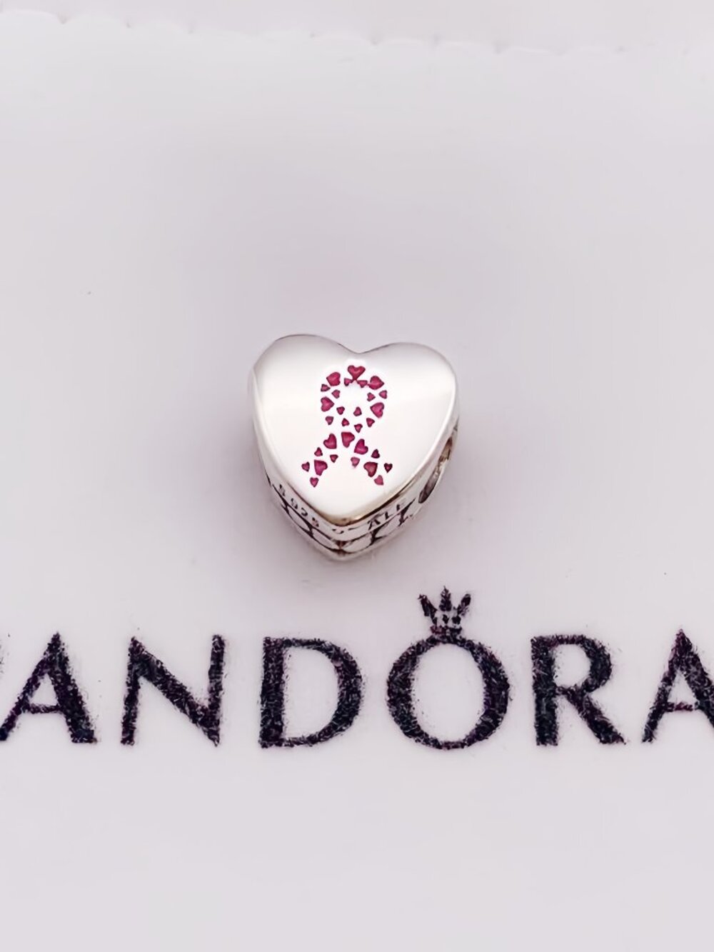 Pandora Hope Ribbon,Pink Enamel Charm